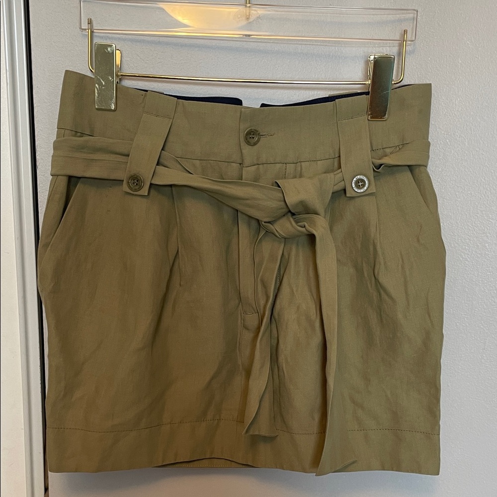 See by Chloe Olive Green Women's Skirt with Tie Belt